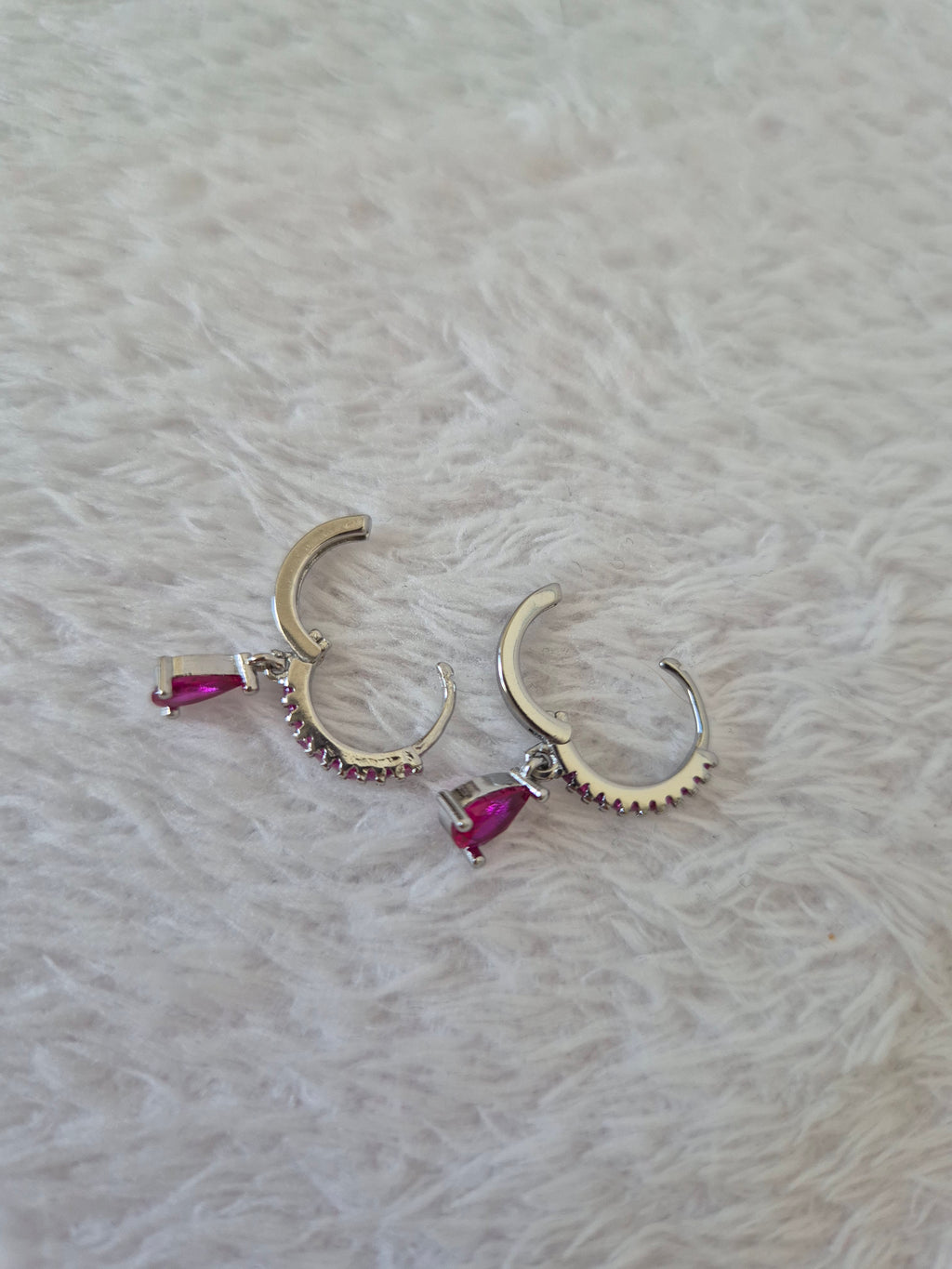 Boucles d'oreilles strass fuschia