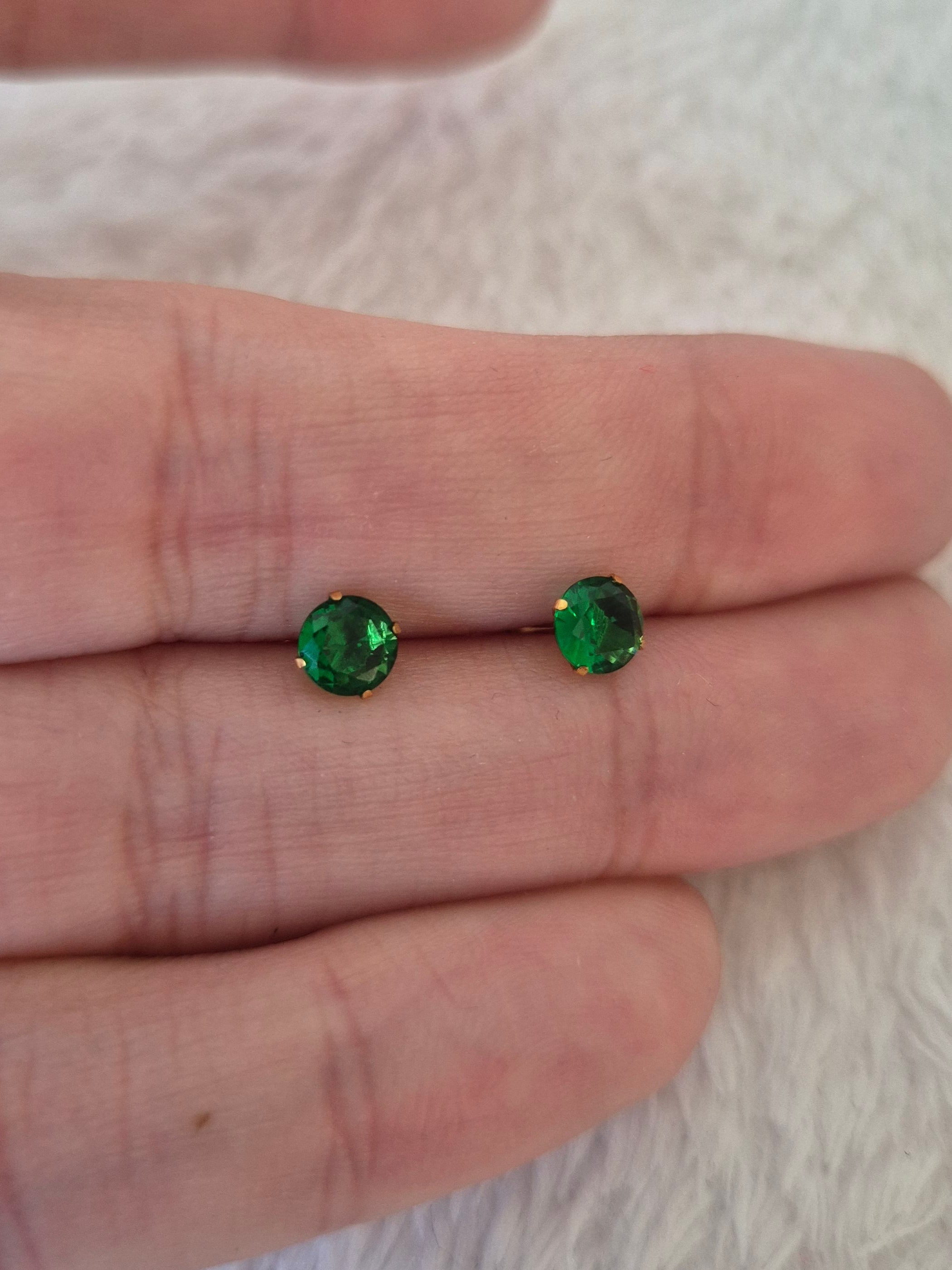 Boucles d'oreilles strass verts