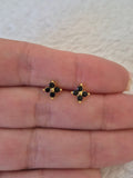 Boucles d'oreilles strass noirs