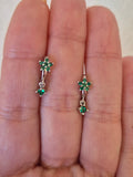 Mini créoles étoiles strass verts