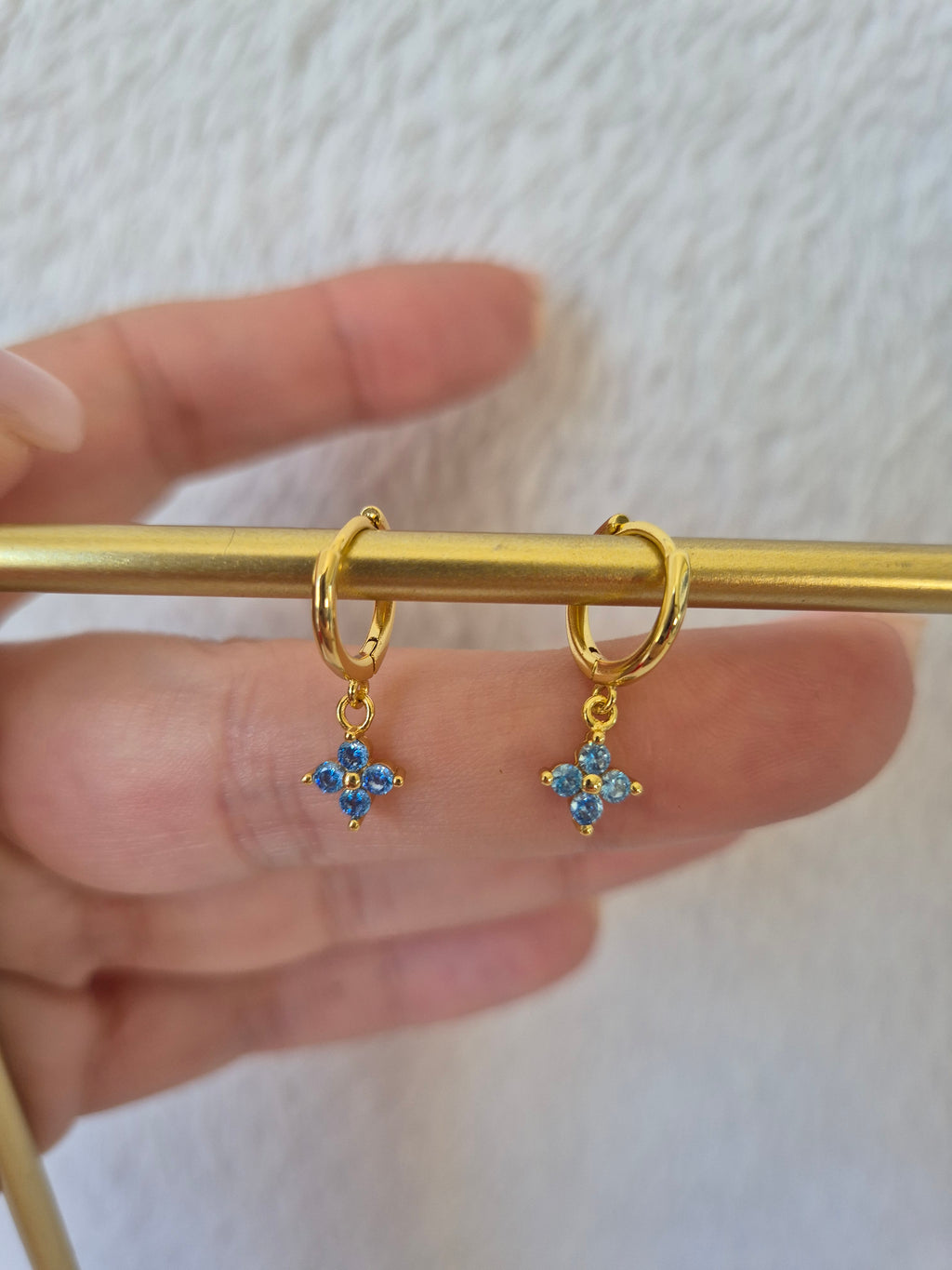 Boucles d'oreilles strass "bleu océan"