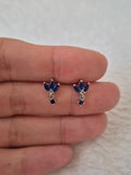 Boucles d'oreilles strass bleus marines