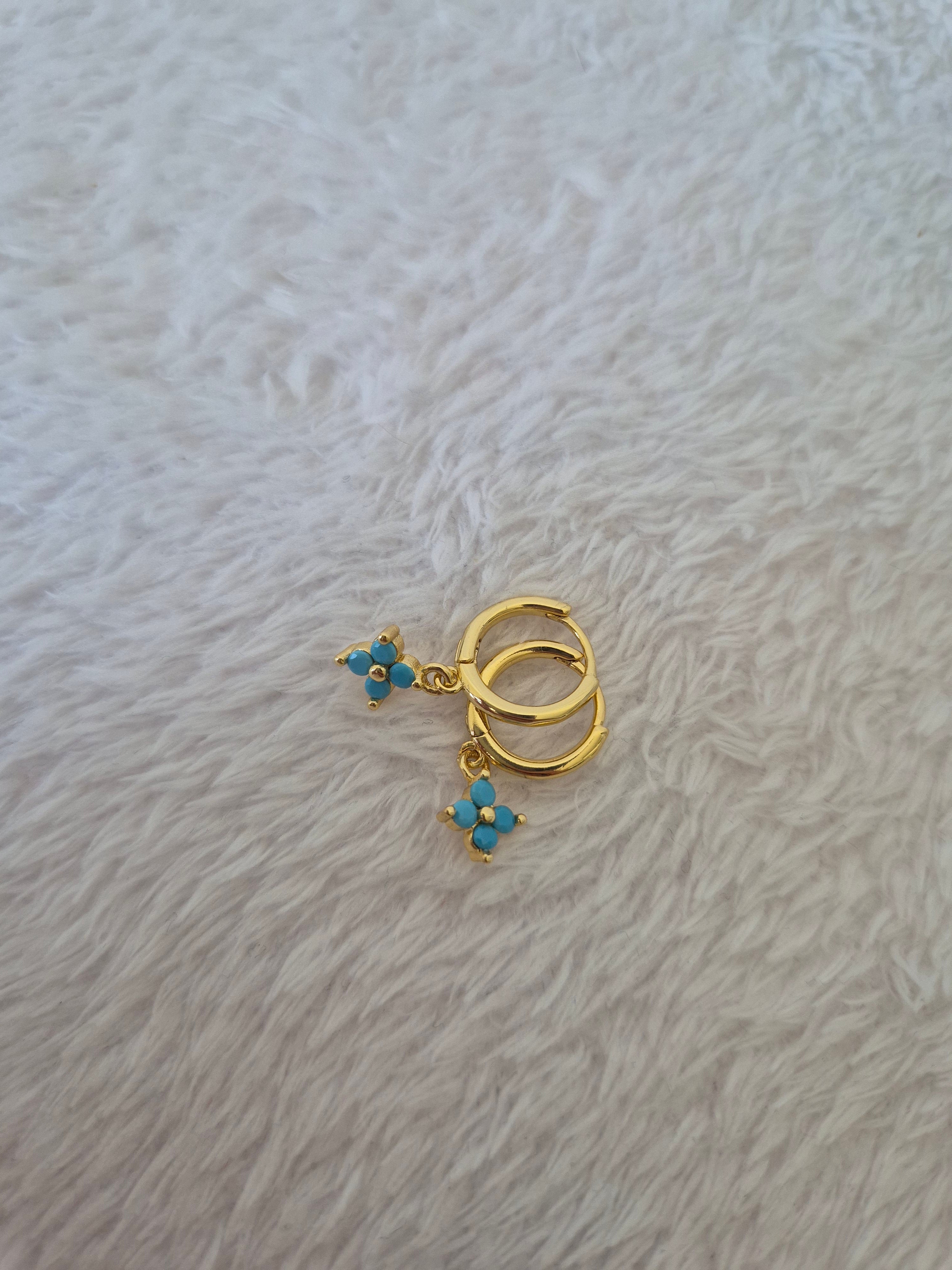 Boucles d'oreilles strass bleus