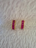 Boucles d'oreilles strass fuschia