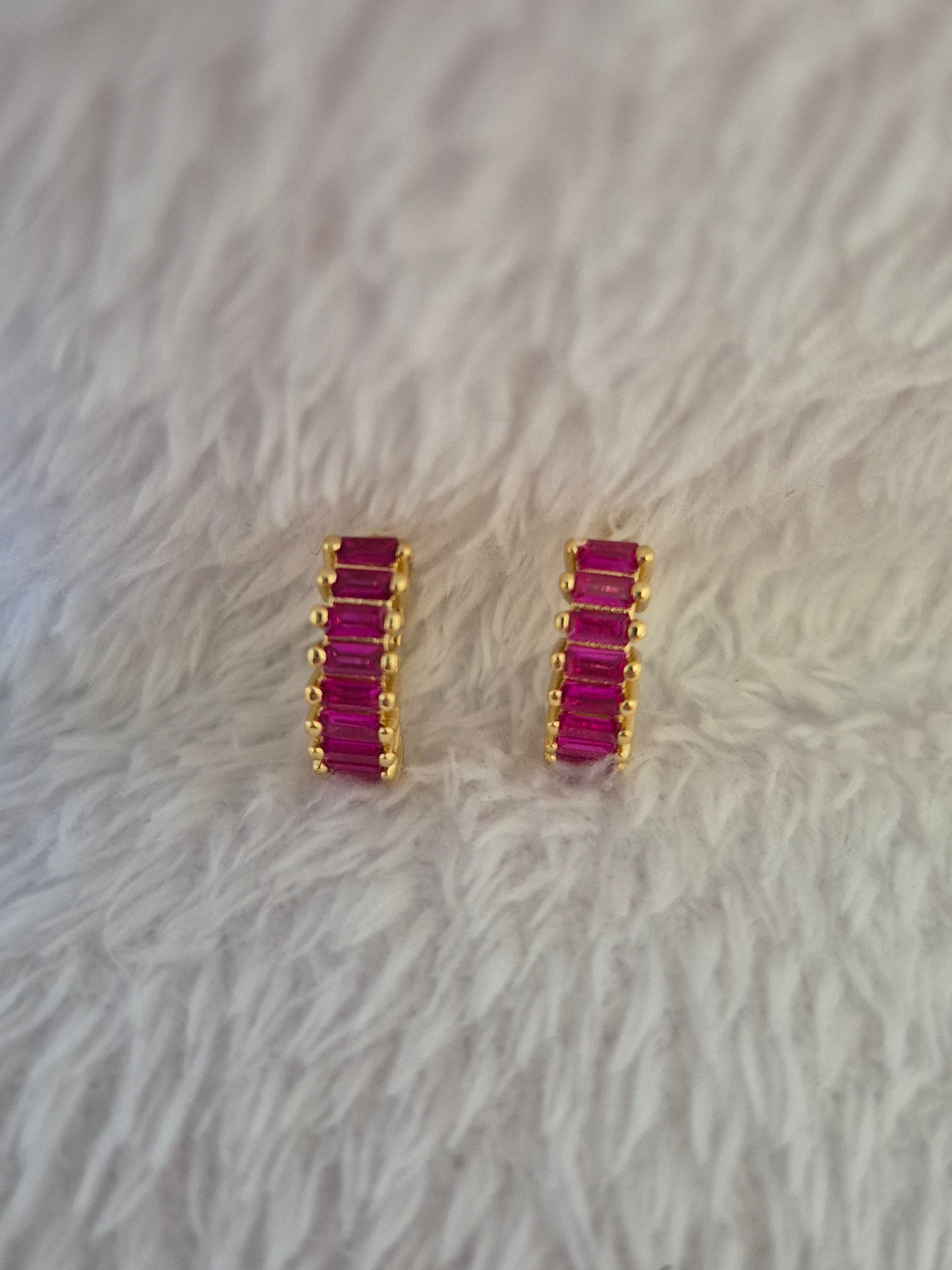 Boucles d'oreilles strass fuschia