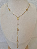 Collier Y maille marine