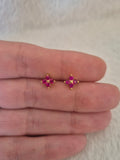 Boucles d'oreilles strass fuschia