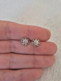 Boucles d'oreilles fleurs et strass