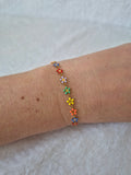 Bracelet fleurs multicolores