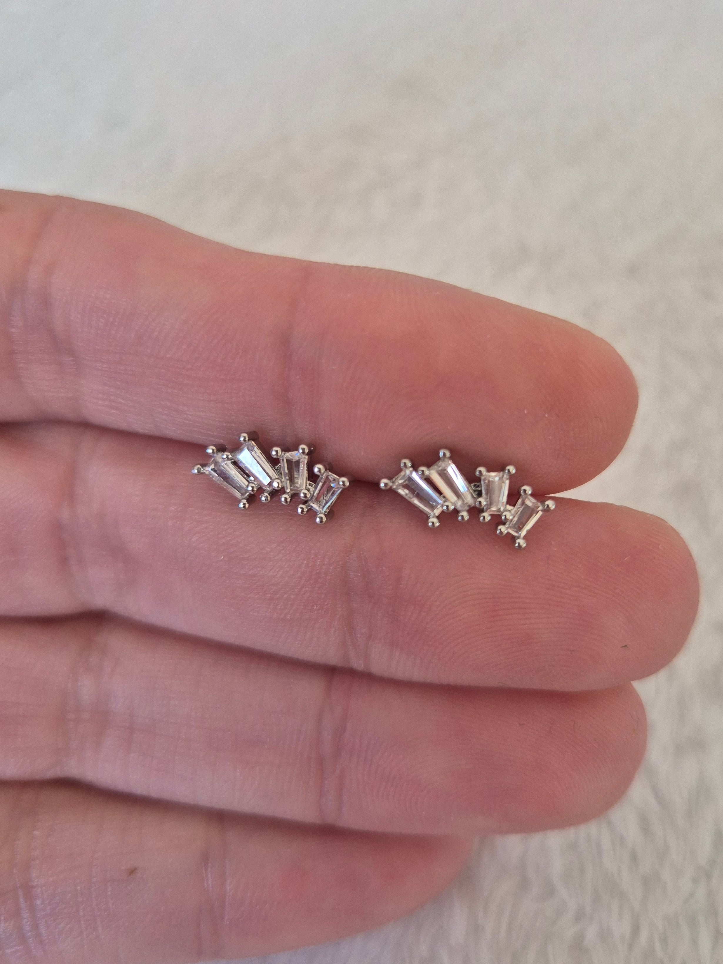 Boucles d'oreilles strass Rectangulaires