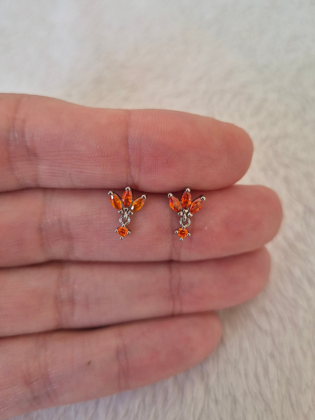 Boucles d'oreilles strass oranges