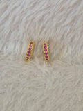 Mini créoles strass fuschia
