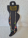 Bracelet de cheville fleurs multicolores