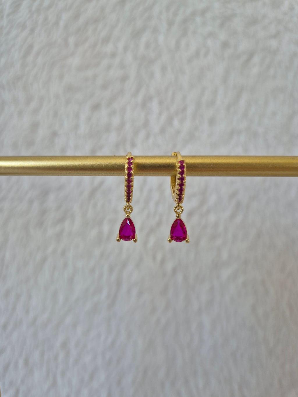 Boucles d'oreilles strass fuschia