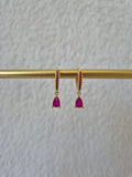 Boucles d'oreilles strass fuschia