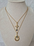 Collier lune étoiles